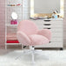 HOMCOM Office Chair Fluffy Fabric Pink