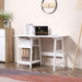 HOMCOM Computer Desk With Bookshelves White