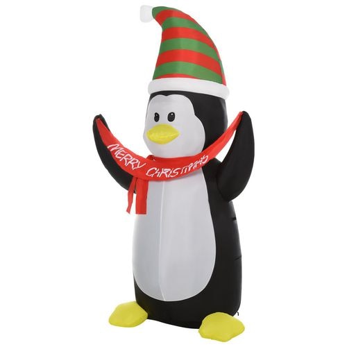 HOMCOM Christmas Penguin Inflatable Multicolour 75 x 243 cm