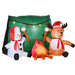 HOMCOM Christmas Snowman with Deer Inflatable Green