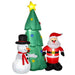 HOMCOM Christmas Tree Snowmen Inflatable Green