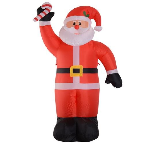 HOMCOM Christmas Santa Claus Inflatable Red 90 x 240 cm