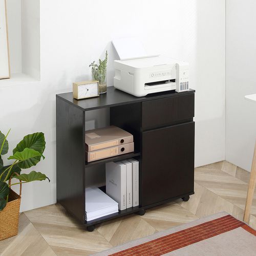 HOMCOM Printer Cabinet Black 4 x 8 x 7.3 cm