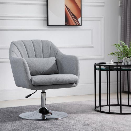 HOMCOM Swivel Accent Chair Steel Grey