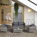 OutSunny Set Rattan Outdoor Furniture Deep Grey