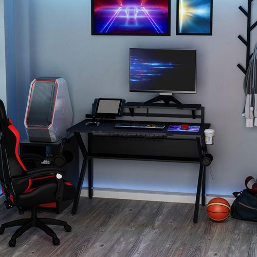 HOMCOM Gaming Desk Black 660 x 940 mm