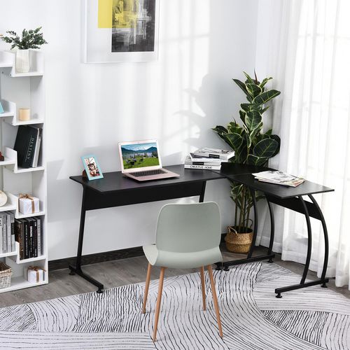 HOMCOM L Shaped Desk Black 1,520 x 740 mm