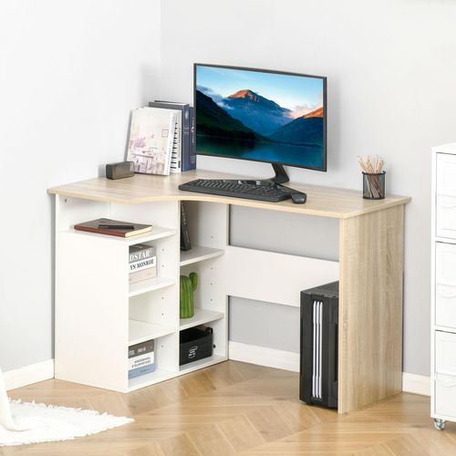 HOMCOM L Shaped Desk White 700 x 750 mm