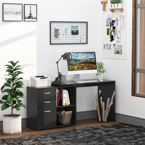 HOMCOM L Shaped Desk Black 840 x 760 mm