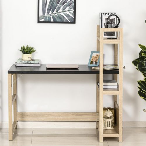 HOMCOM Desk with Shelves Black 670 x 1,205 mm