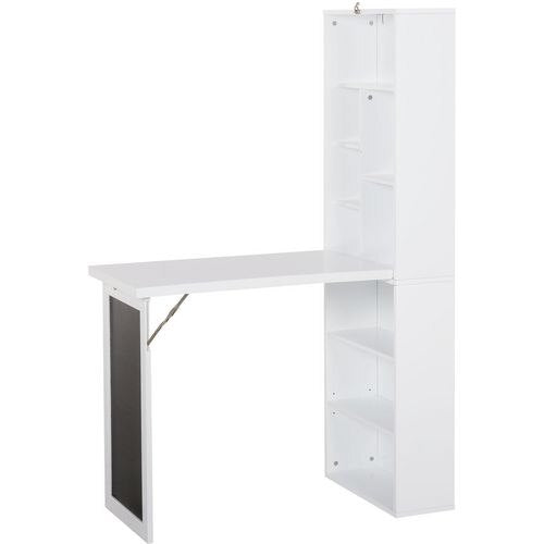 HOMCOM Desk with Shelves White 510 x 1,530 mm