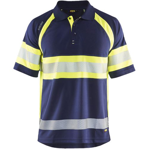 BLÅKLÄDER Polo Shirt 33381051 PL (Polyester) Navy Blue, Yellow Size 4XL