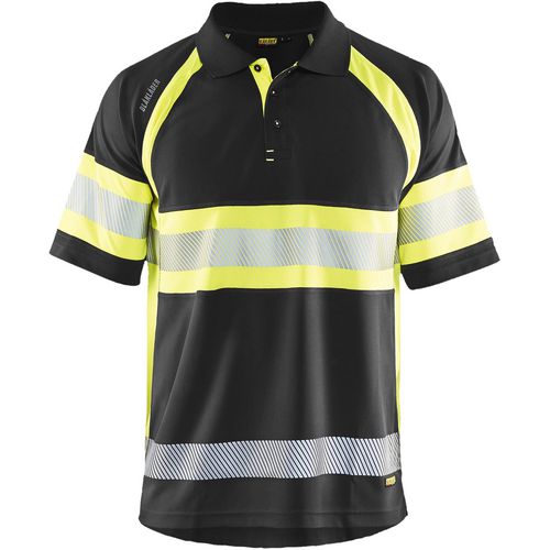 BLÅKLÄDER Polo Shirt 33381051 PL (Polyester) Black, Yellow Size 4XL