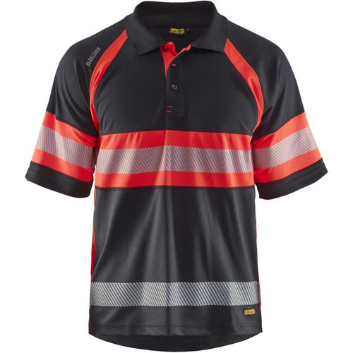 BLÅKLÄDER Polo Shirt 33381051 PL (Polyester) Black, Red Size XXXL