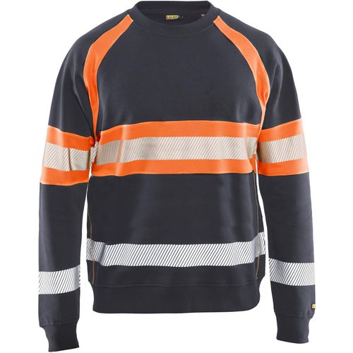 BLÅKLÄDER Sweater 33591158 Cotton Mid Grey, Orange Size M