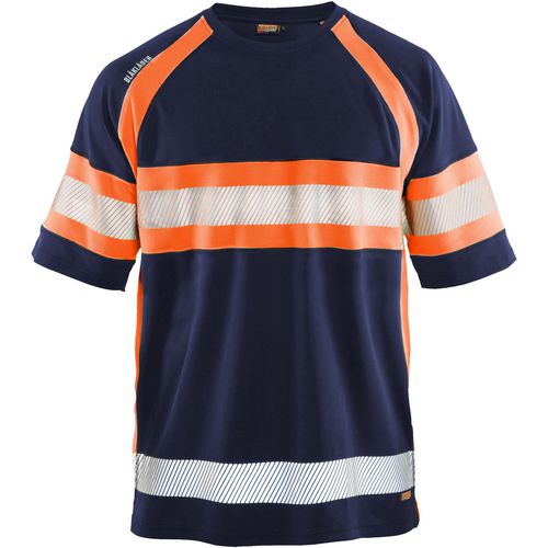 BLÅKLÄDER T-shirt 33371051 PL (Polyester) Navy Blue, Orange Size 4XL