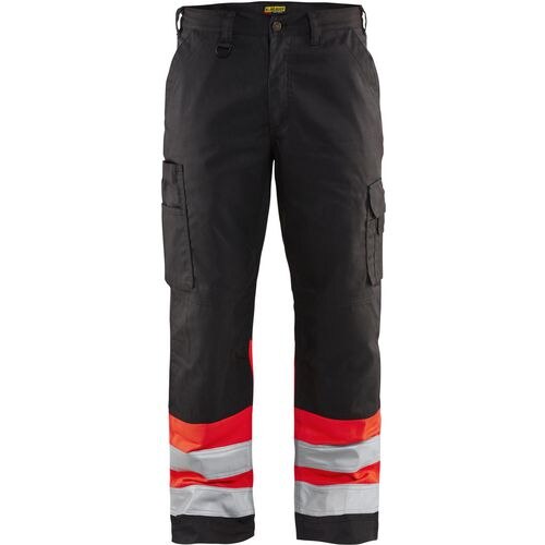 BLÅKLÄDER Trousers 15641811 Cotton, PL (Polyester) Black, Red Size 38R