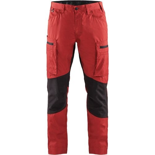 BLÅKLÄDER Trousers 14591845 Cotton, PL (Polyester) Red, Black Size 30R