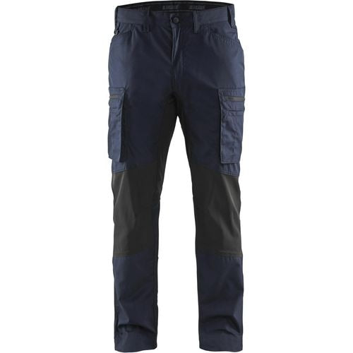 BLÅKLÄDER Trousers 14591845 Cotton, PL (Polyester) Dark Navy, Black Size 40R