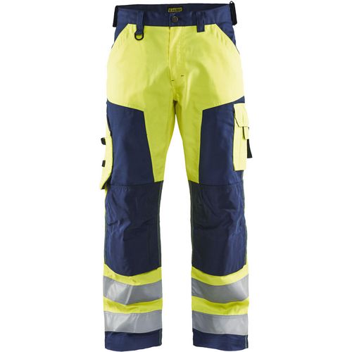 BLÅKLÄDER Trousers 15661811 Cotton, PL (Polyester) Yellow, Navy Blue Size 30R