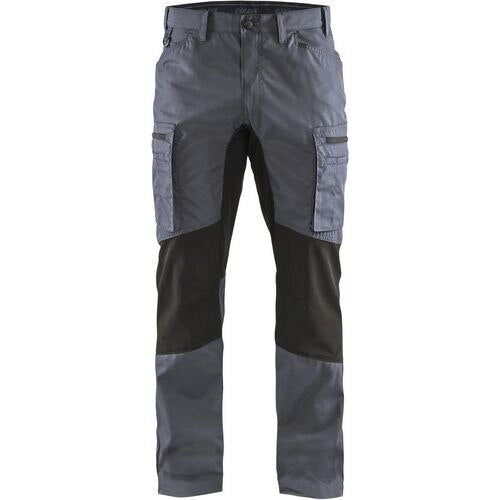 BLÅKLÄDER Trousers 14591845 Cotton, PL (Polyester) Grey, Black Size 36R