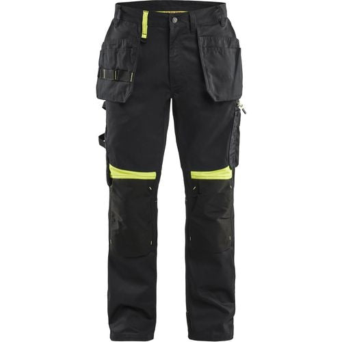 BLÅKLÄDER Trousers 15551860 Cotton, PL (Polyester) Black, Yellow Size 32L