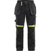 BLÅKLÄDER Trousers 15551860 Cotton, PL (Polyester) Black, Yellow Size 32L