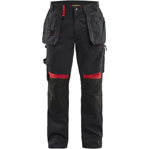 BLÅKLÄDER Trousers 15551860 Cotton, PL (Polyester) Black, Red Size 33L