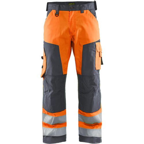 BLÅKLÄDER Trousers 15661811 Cotton, PL (Polyester) Orange, Mid Grey Size 30R