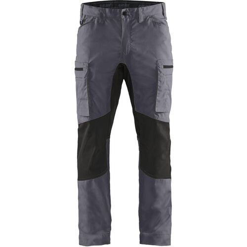 BLÅKLÄDER Trousers 14591845 Cotton, PL (Polyester) Mid Grey, Black Size 33R