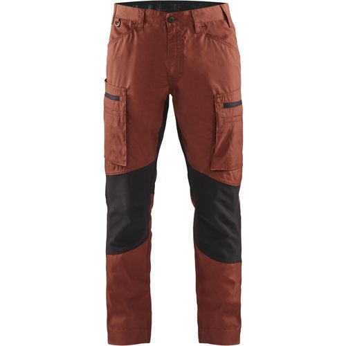 BLÅKLÄDER Trousers 14591845 Cotton, PL (Polyester) Black, Burned Red Size 30R