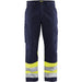 BLÅKLÄDER Trousers 15641811 Cotton, PL (Polyester) Navy Blue, Yellow Size 30R