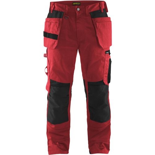 BLÅKLÄDER Trousers 15551860 Cotton, PL (Polyester) Red, Black Size 33L