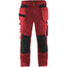 BLÅKLÄDER Trousers 15551860 Cotton, PL (Polyester) Red, Black Size 34L