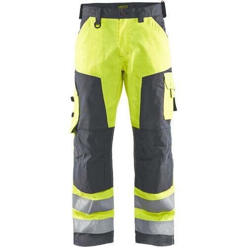 BLÅKLÄDER Trousers 15661811 Cotton, PL (Polyester) Yellow, Mid Grey Size 30R