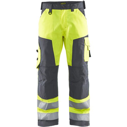 BLÅKLÄDER Trousers 15661811 Cotton, PL (Polyester) Yellow, Mid Grey Size 34R