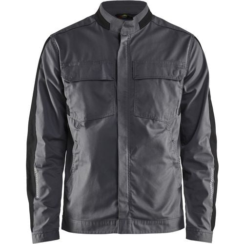 BLÅKLÄDER Jacket 44441832 Cotton, Elastolefin, PL (Polyester) Mid Grey, Black Size 4XL