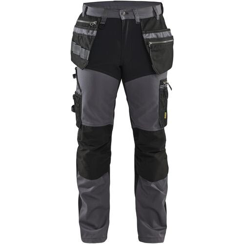 BLÅKLÄDER Trousers 15991860 Cotton, PL (Polyester) Mid Grey, Black Size 34L