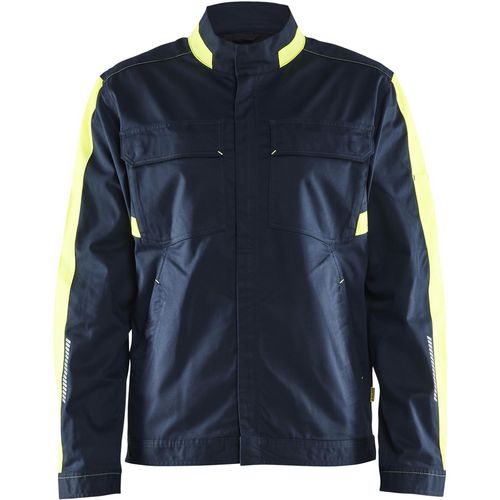 BLÅKLÄDER Jacket 44441832 Cotton, Elastolefin, PL (Polyester) Dark Navy Blue, Yellow Size XS