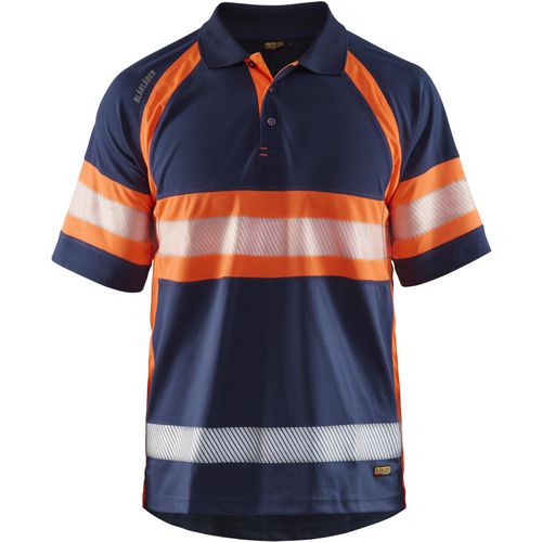 BLÅKLÄDER Polo Shirt 33381051 PL (Polyester) Navy Blue, Orange Size L