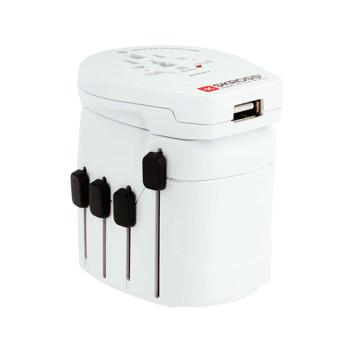 Skross The powerful 3-pole world travel adapter for travellers from all over the world with USB port