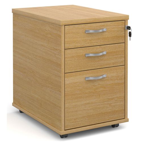 Dams International Mobile Pedestal Lockable MFC 426 x 600 x 630 mm Oak