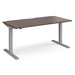 Elev8² Sit Stand Single Desk with Walnut Melamine Top and Silver Frame 2 Legs Mono 1600 x 800 x 675 - 1175 mm