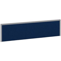 Dams International Desktop Fabric Screen Blue Aluminium Silver Frame 1400 x 30 x 380mm