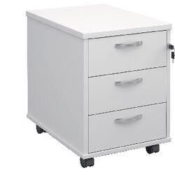 Dams International Pedestal with 3 Lockable Drawers MFC 426 x 600 x 567mm White