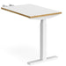 Elev8² Sit Stand Return Desk with White & Oak Edge Coloured Melamine Top and White Frame 1 Leg Touch 1600 x 800 x 675 - 1300 mm