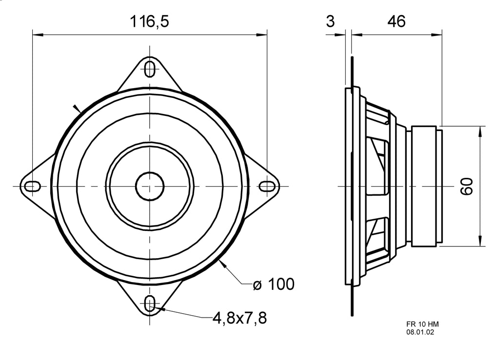 Visaton FR 10 HM - 8 Ohm - 10 cm (4&quot;) fullrange speaker