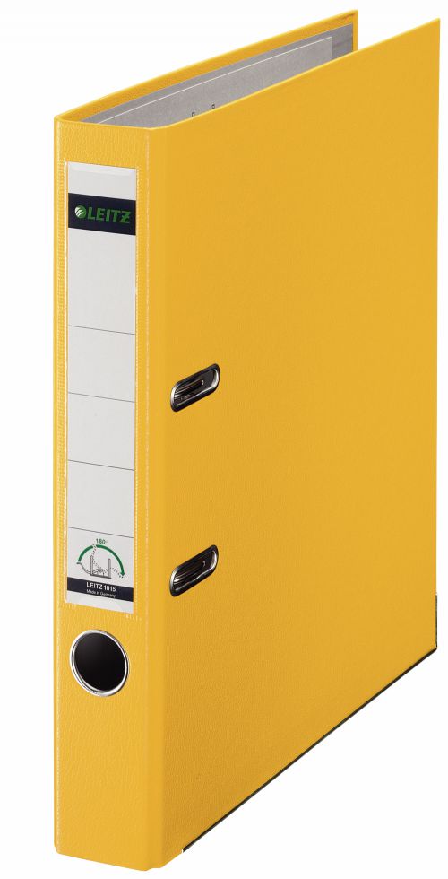 Leitz Lever Arch File A4 PP 180 50mm Yellow (Pack 10) - 10151015