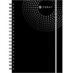 Foray Notebook Executive A4 Ruled Spiral Bound Cardboard Hardback Black Perforated 200 Pages 100 Sheets