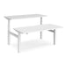 Elev8² Rectangular Sit Stand Back to Back Desk with White Melamine Top and White Frame 4 Legs Touch 1600 x 1650 x 675 - 1300 mm